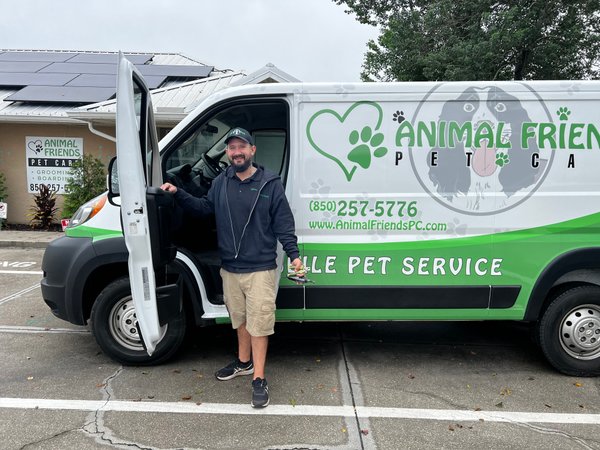 Animal Friends Pet Care transport vehicle used for mobile nail trims and pet pickup